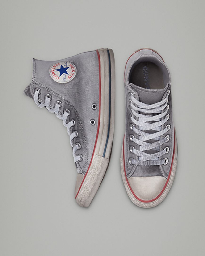 Dámské Boty Vysoké Converse Chuck Taylor All Star Platene Smoke Šedé Bílé | CZ VRZY08